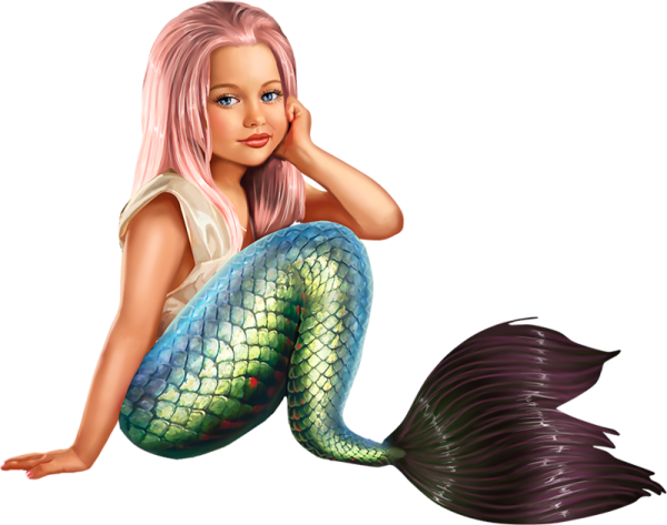 Русалка на прозрачном фоне для фотошопа