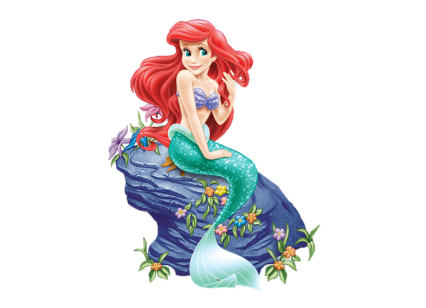 Русалочка Ариэль на белом фоне
