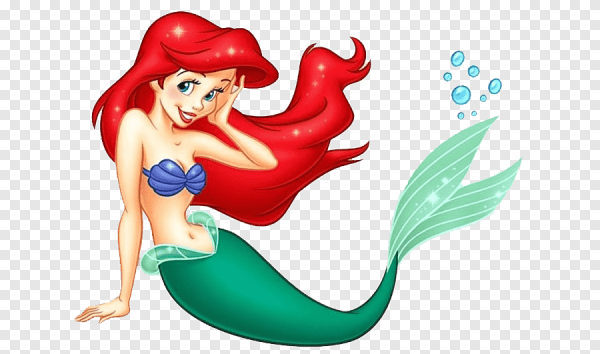 Русалочка Ариэль на белом фоне