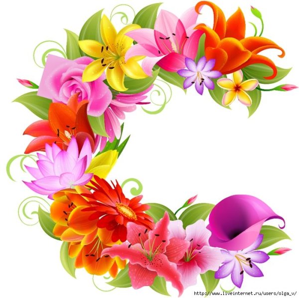 Красивые цветочные буквы