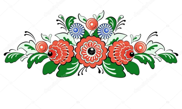 Городецкий орнамент в полосе