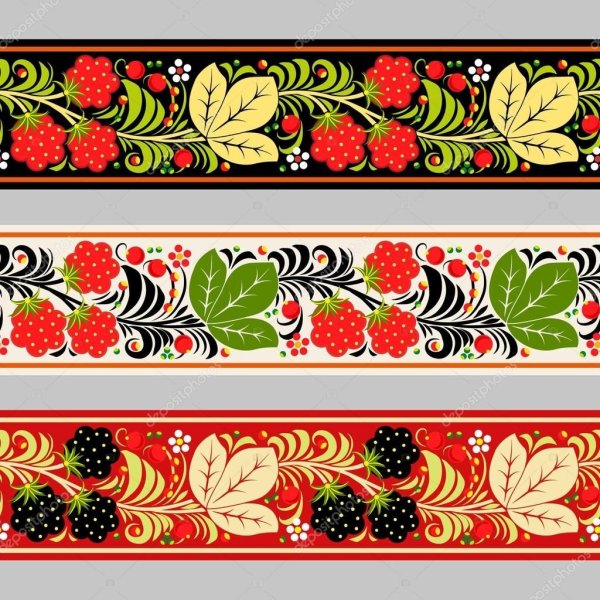 Хохломской узор в полосе