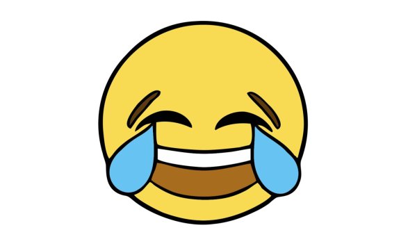 Смеющийся смайлик на белом фоне