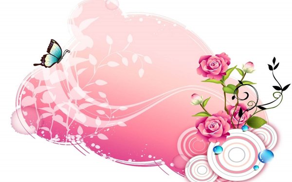 Розовая бабочка для надписи