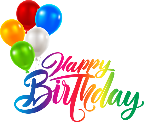 Надпись Happy Birthday на прозрачном фоне