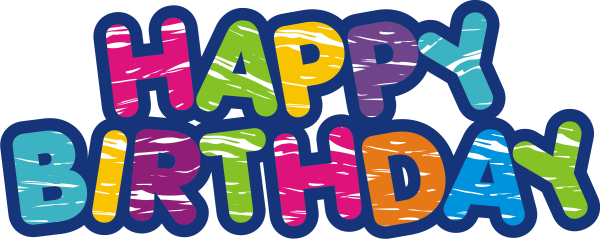 Надпись Happy Birthday на прозрачном фоне для фотошопа