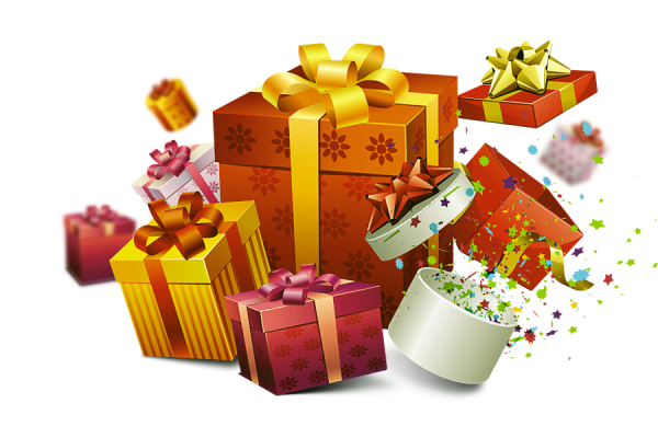 Коробки с подарками без фона