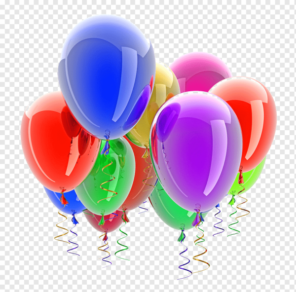 Воздушные шарики на прозрачном фоне