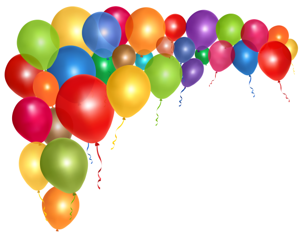 Праздничные шары на прозрачном фоне
