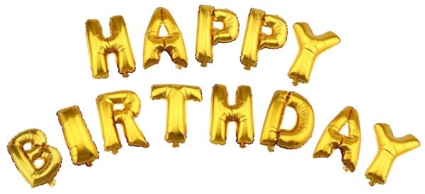 Надпись с днём рождения на прозрачном фоне красивым