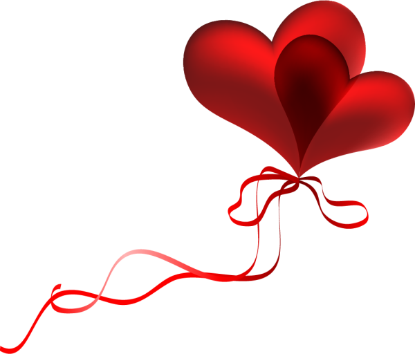 Шарики сердечки на прозрачном фоне