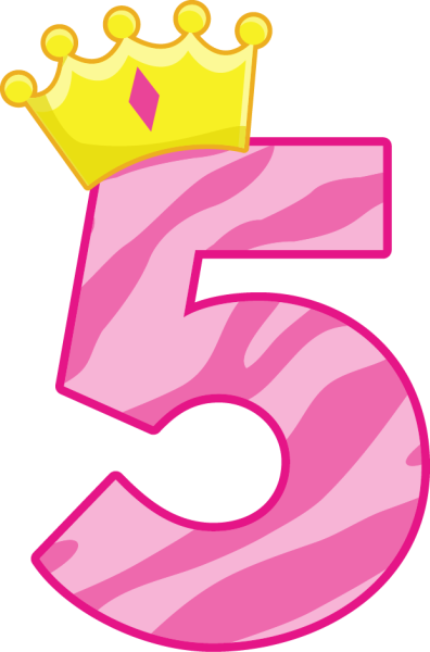 Цифра 5 розовая