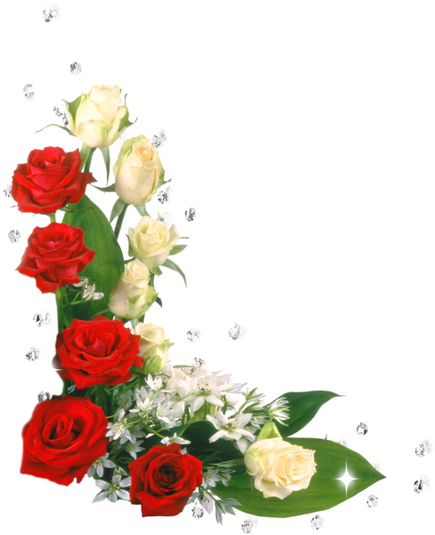 Угловые цветы для открытки