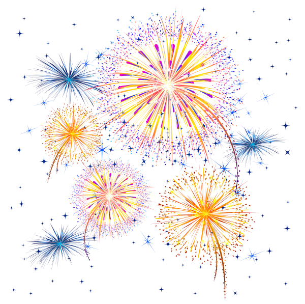 Салют на белом фоне