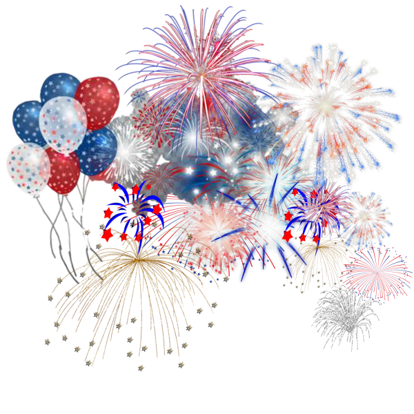 Фейерверк на прозрачном фоне