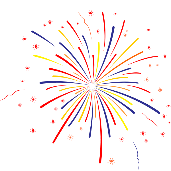 Салют на прозрачном фоне