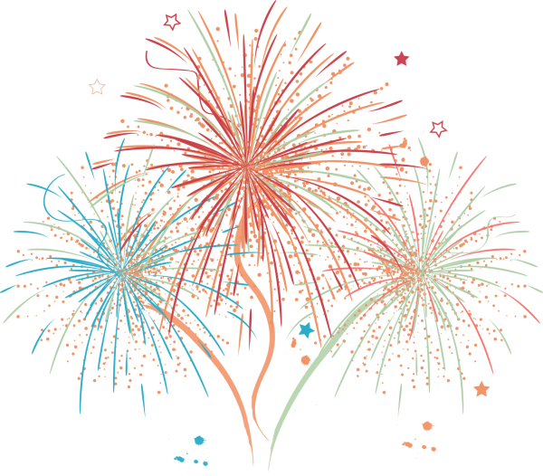 Салют на прозрачном фоне