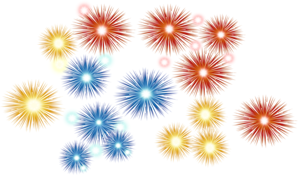 Фейерверк на белом фоне