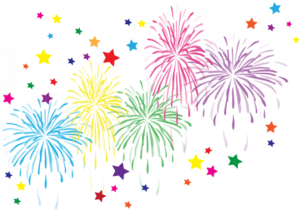 Салют на др на белом фоне