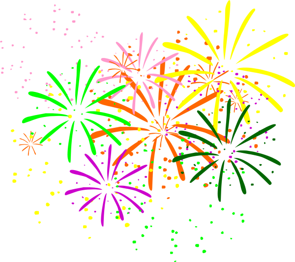 Салют на белом фоне