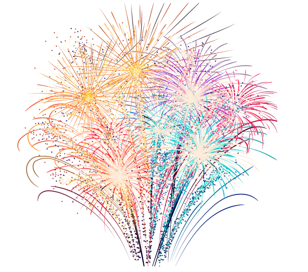 Салют на прозрачном фоне