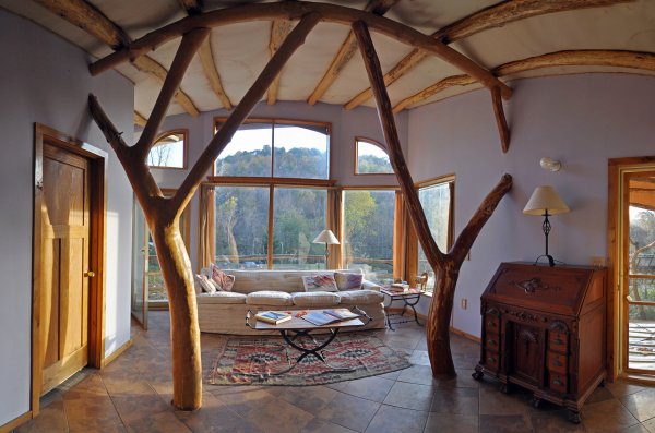 Дом из стволов деревьев