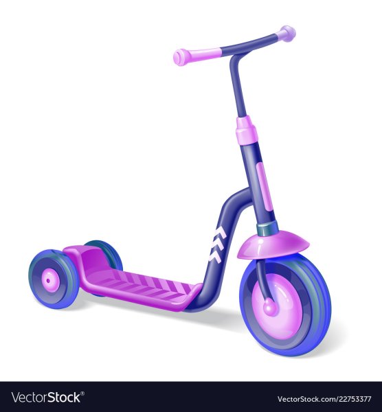 Детский самокат на прозрачном фоне