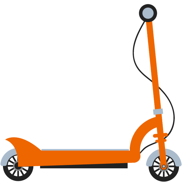 Электросамокат вектор сбоку