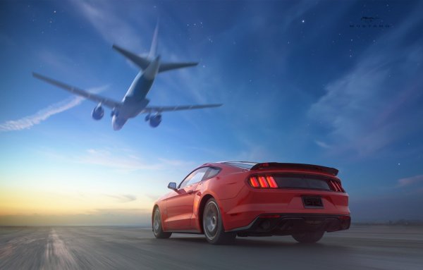 Самолет и автомобиль обои
