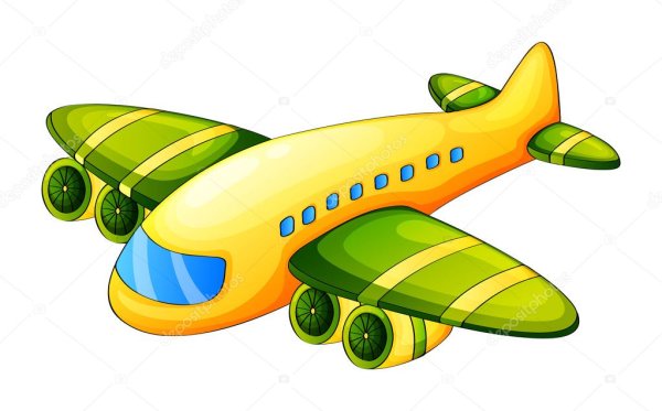Самолет на белом фоне для детей