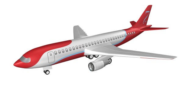 Самолет на белом фоне для детей