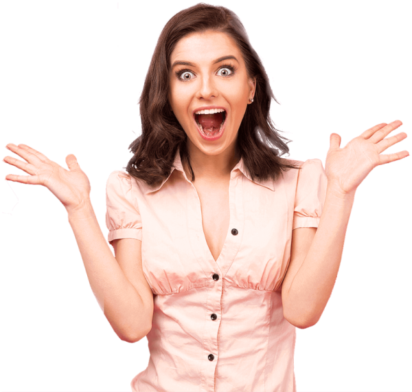 Девушка удивляется