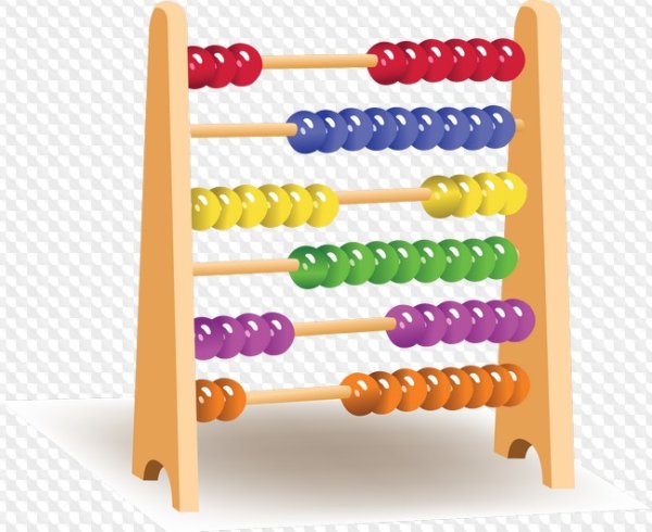 Детские счеты на белом фоне