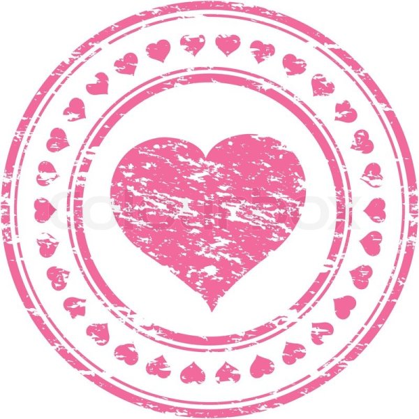 Круглая для печати с сердечками