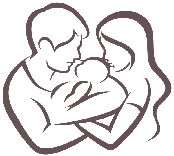 Силуэт родителей с ребенком