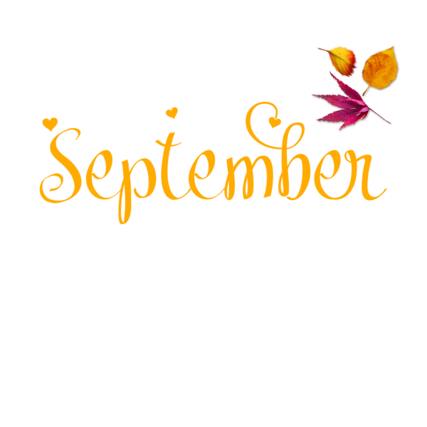 Надпись сентябрь на прозрачном фоне
