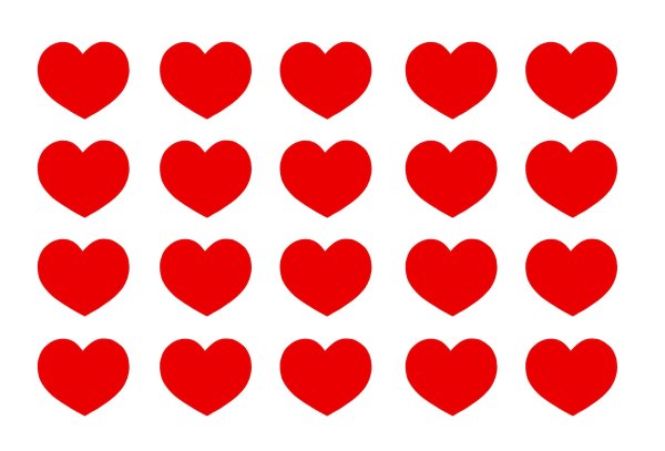 Много маленьких сердечек