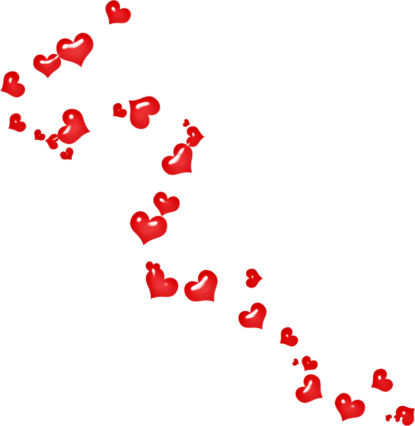 Мелкие сердечки на прозрачном фоне