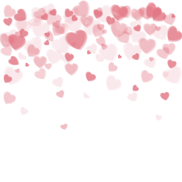 Мелкие сердечки на прозрачном фоне