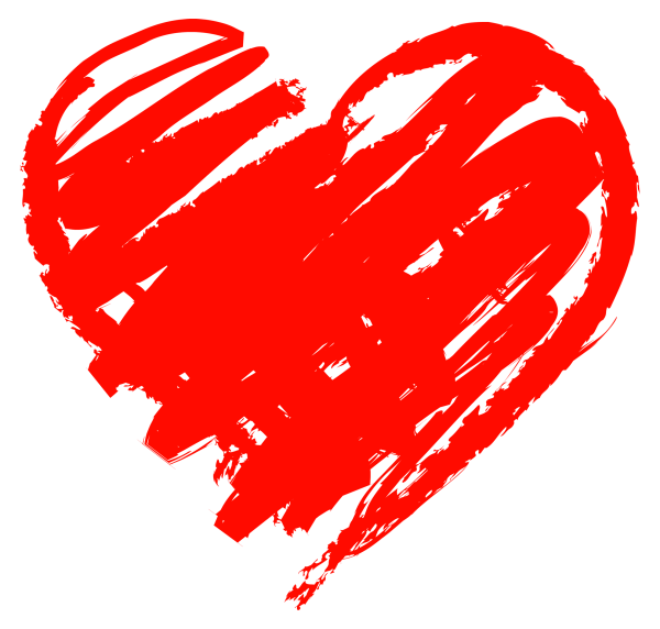 Сердце нарисованное кистью