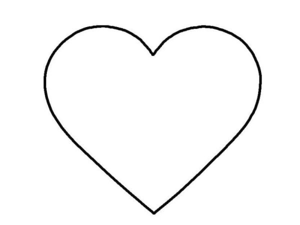 Трафарет сердце с надписью