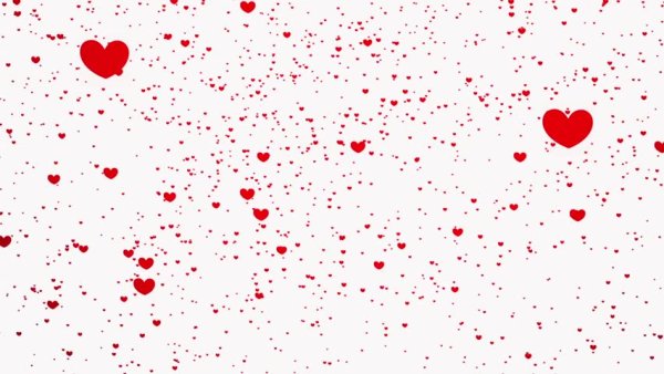 Летающие сердечки на прозрачном фоне