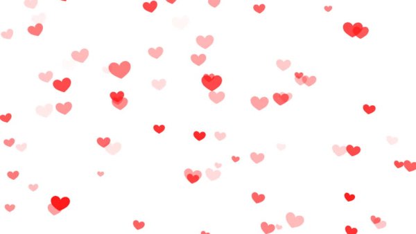 Падающие сердечки на прозрачном фоне