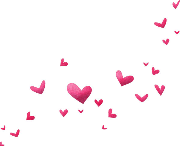 Летающие сердечки на прозрачном фоне