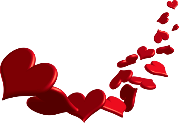 Сердечки на прозрачном фоне для фотошопа