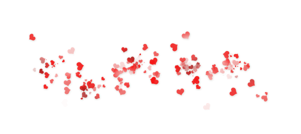 Россыпь красных сердечек