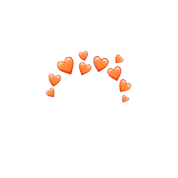 Оранжевые сердечки на прозрачном фоне
