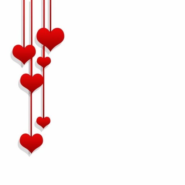 Сердечки вертикально