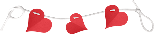 Сердечко на веревочке на прозрачном фоне