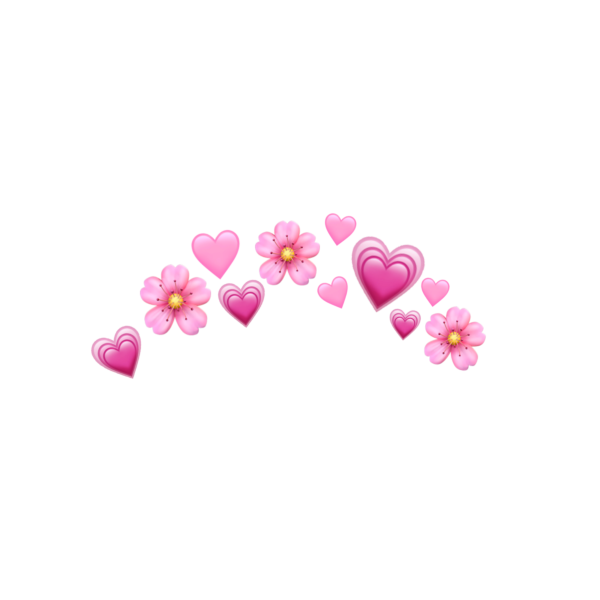 Розовые сердечки над головой